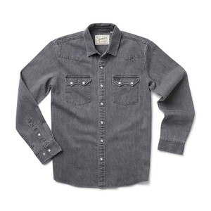 Howler Brothers Dust Up Denim Long Sleeve Shirt Men's in Jovi Grey Wash